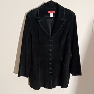 AK Anne Klein Leather (Suede)Jacket Ptp 23" L 32"